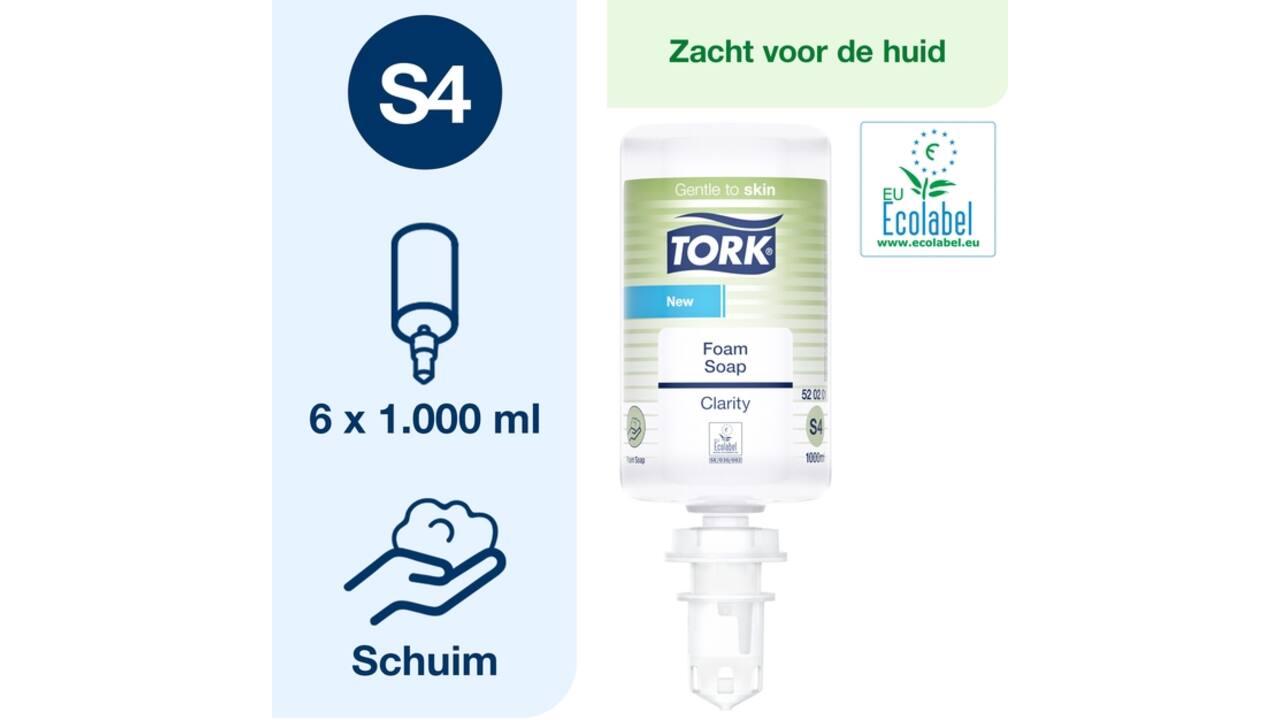 Handzeep Tork Clarity S4 foam 1000ml 520201