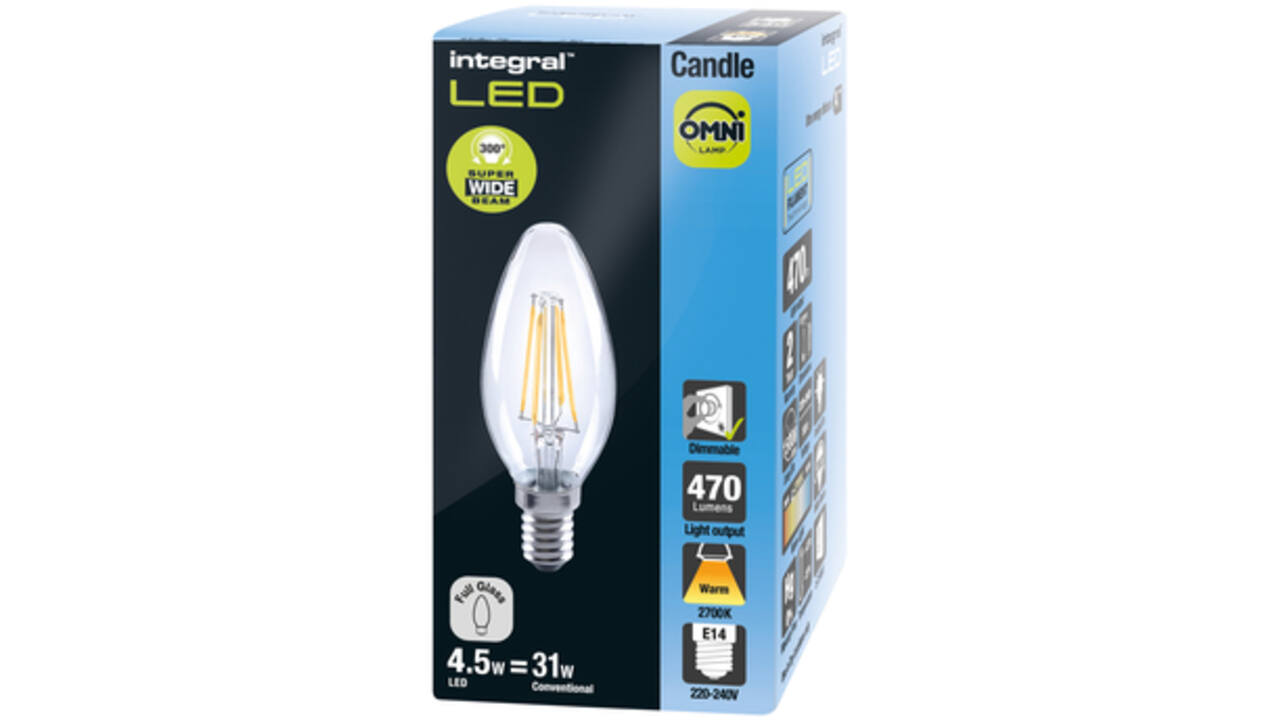 Ledlamp Integral E14 2700K warm wit 4.5W 250lumen