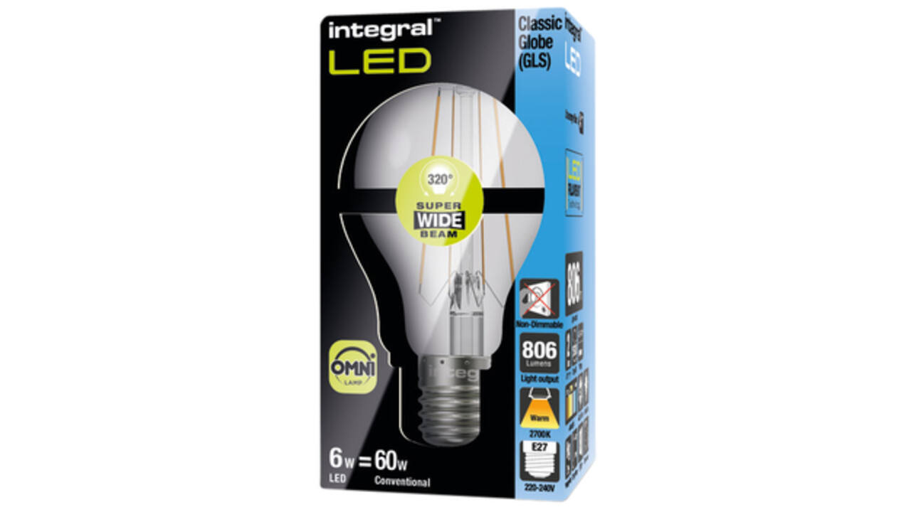 Ledlamp Integral E27 2700K warm wit 6.3W 806lumen