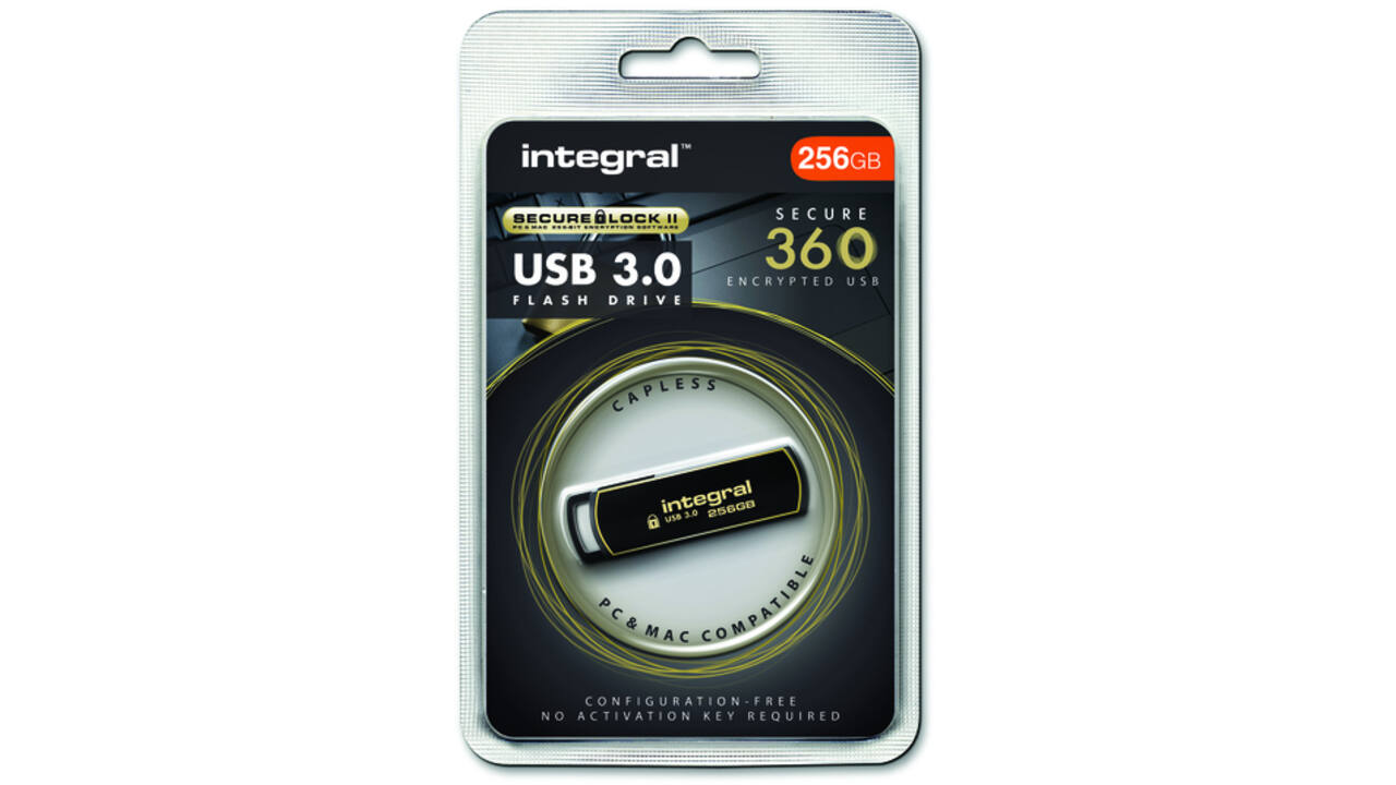 USB-stick Integral 3.0 Secure 360 256GB zwart