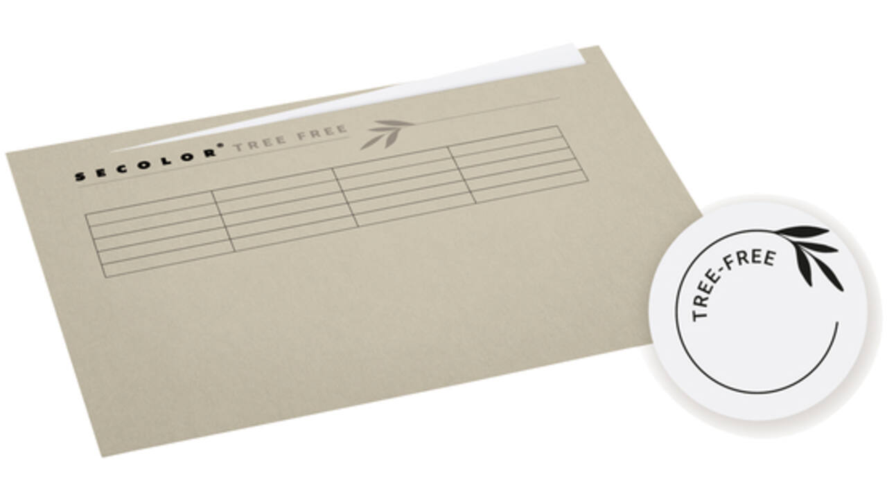 Vouwmap Djois Tree-Free folio ongelijk 226gr beige