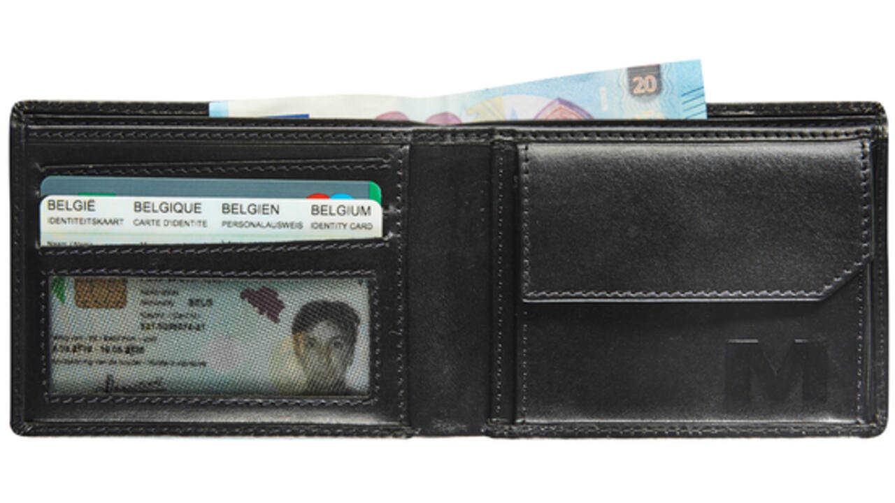 Portemonee Maverick All Black compact met kleingeldvak RFID leer zwart
