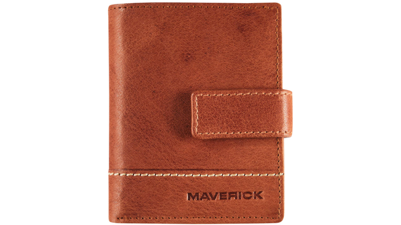 Kaarthouder Maverick Rough Gear compact RFID leer cognac
