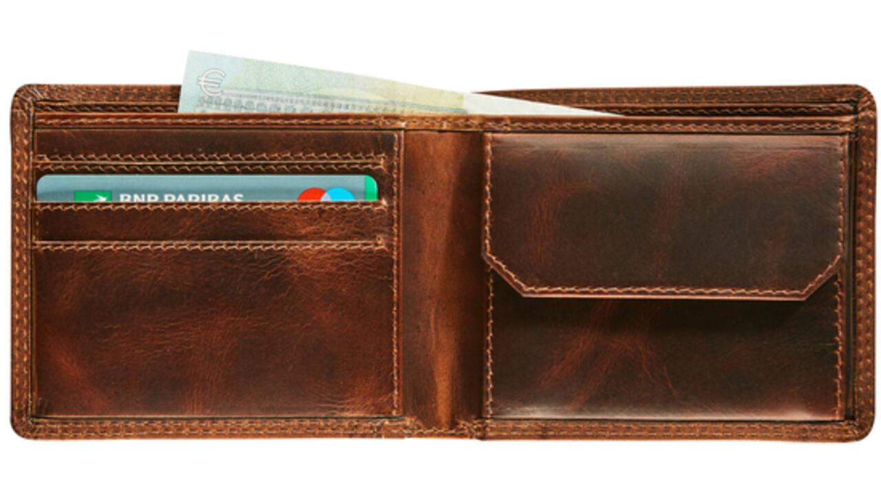 Portemonee Maverick The Original compact met kleingeldvak RFID leer bruin