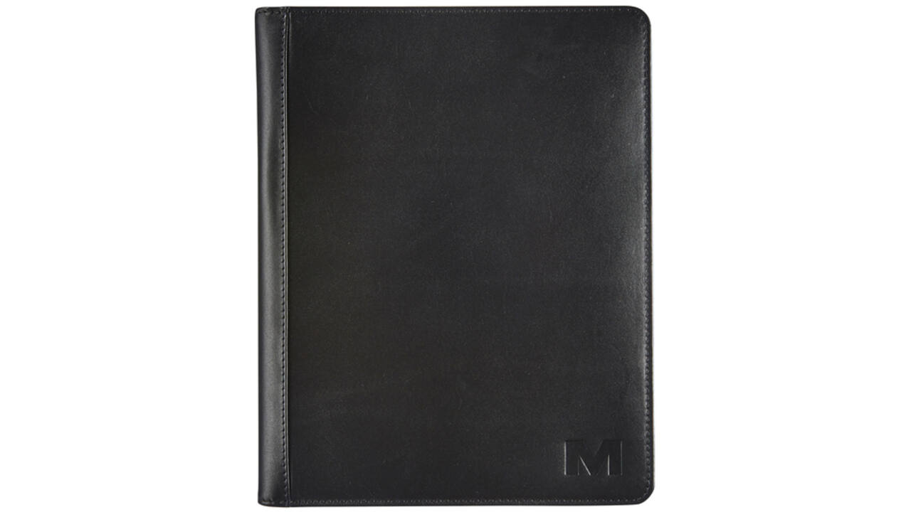 Schrijfmap Maverick All Black A5 inclusief schrijfblok leer zwart
