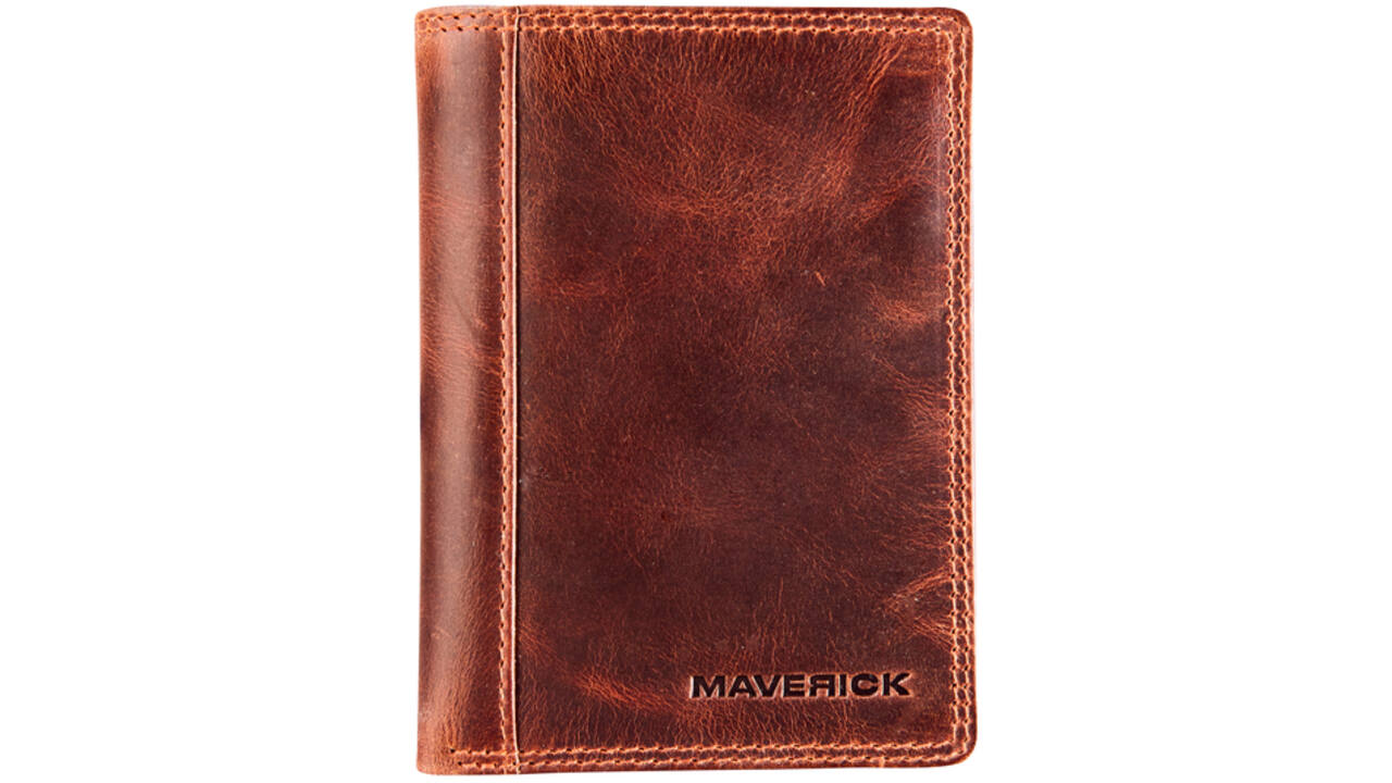Portefeuille Maverick The Original met kleingeldvak RFID leer bruin