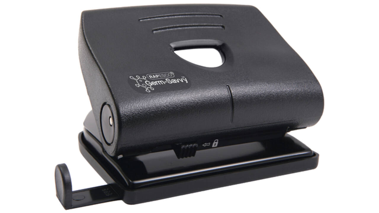 Perforator Rapesco PF8700B1 2-gaats Antibacterieel 22 vel Zwart