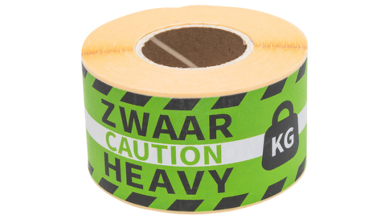 Waarschuwingsetiket Rillprint heavy 46x125mm groen