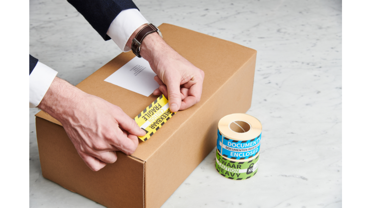 Waarschuwingsetiket Rillprint heavy 46x125mm groen