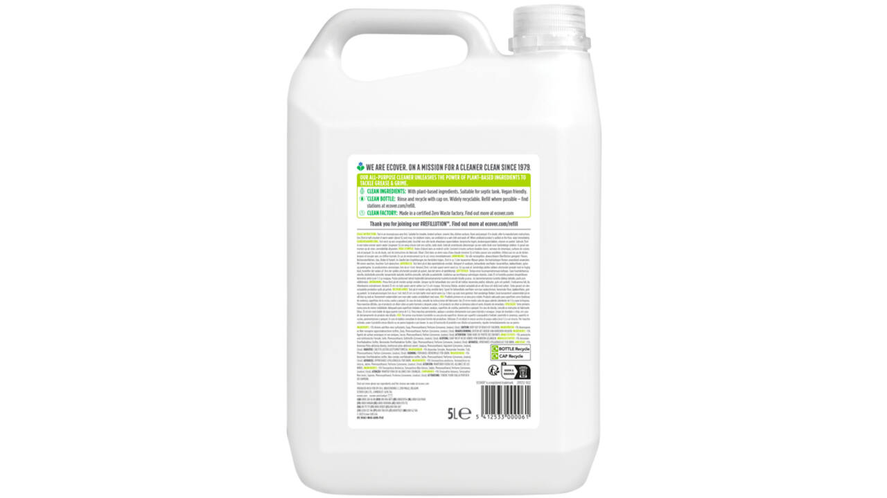 Allesreiniger Ecover citroengrass & gember navulflacon 5L