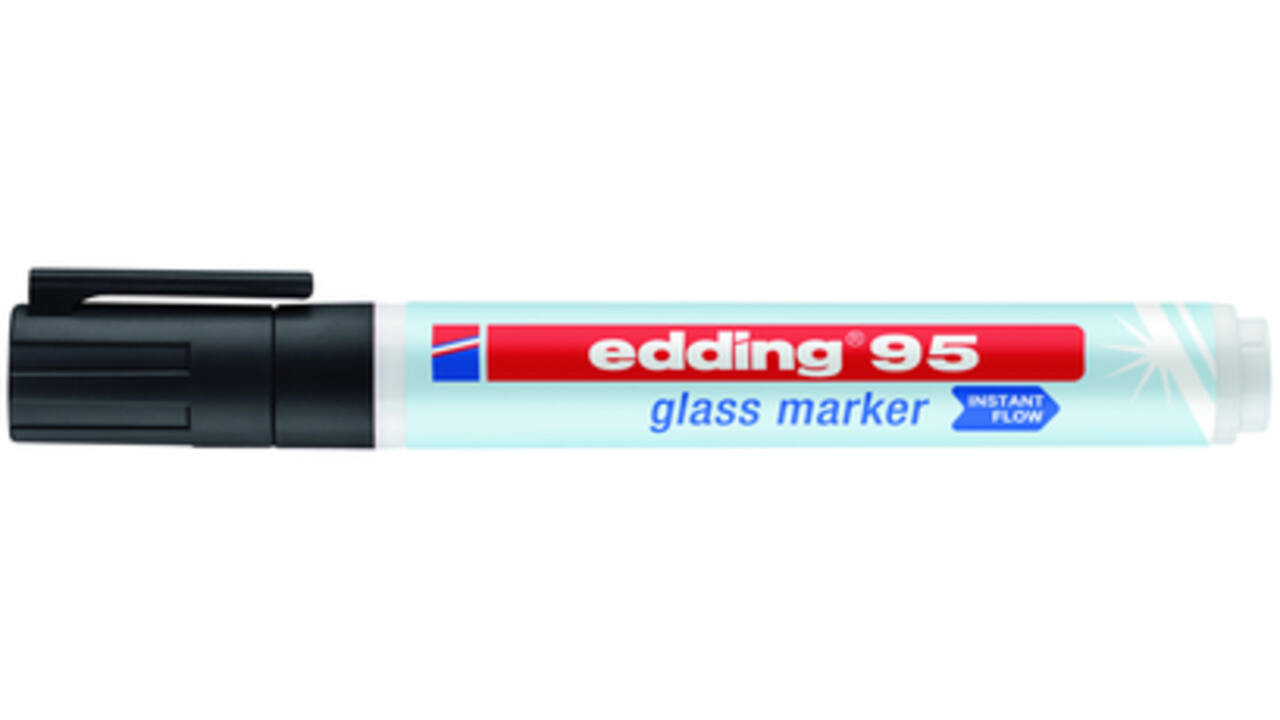 Viltstift edding 95 glasbord rond 1.5-3mm zwart