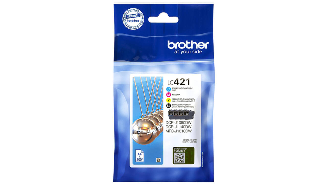 Inktcartridge Brother LC-421 zwart + 3 kleuren