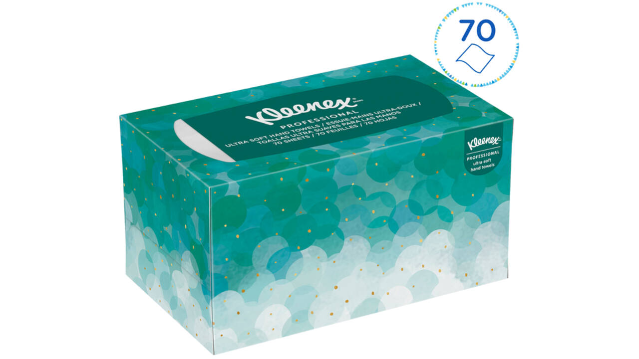 Handdoek Kleenex Ultra i-vouw 1-laags dispenserdoos 70vel wit 1126