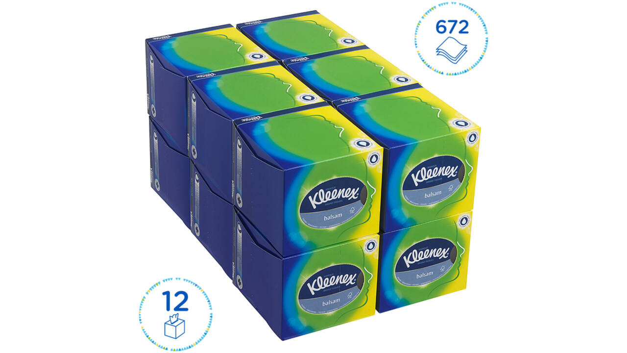 Facial tissues Kleenex kubus 3-laags 56stuks wit 8825