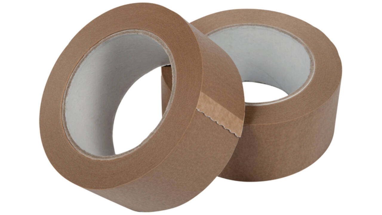 Verpakkingstape IEZZY papier 50mm x 50 meter 80p gerecycled papier bruin