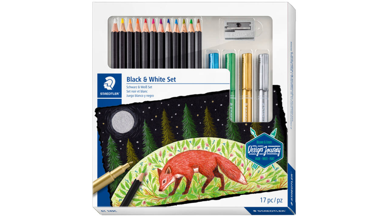 Kleurpotlood Staedtler Design Journey Black & White 17-delig