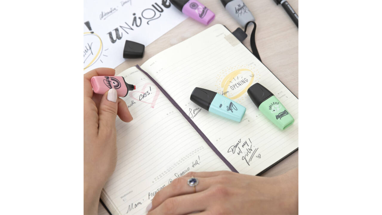 Markeerstift STABILO BOSS mini Pastellove assorti etui à 5 stuks