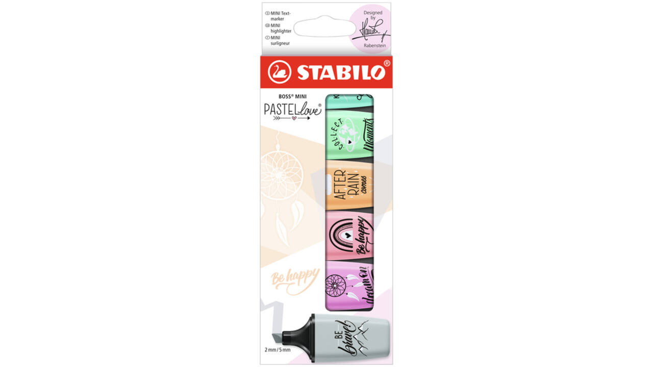 Markeerstift STABILO BOSS mini Pastellove assorti etui à 6 stuks