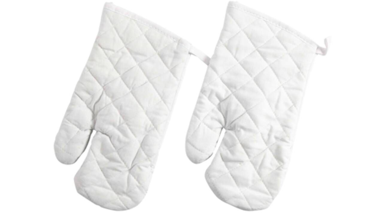 Ovenhandschoen Creativ Company 18x28cm 2 stuks wit