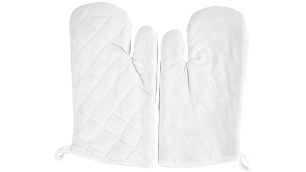 Ovenhandschoen Creativ Company 18x28cm 2 stuks wit