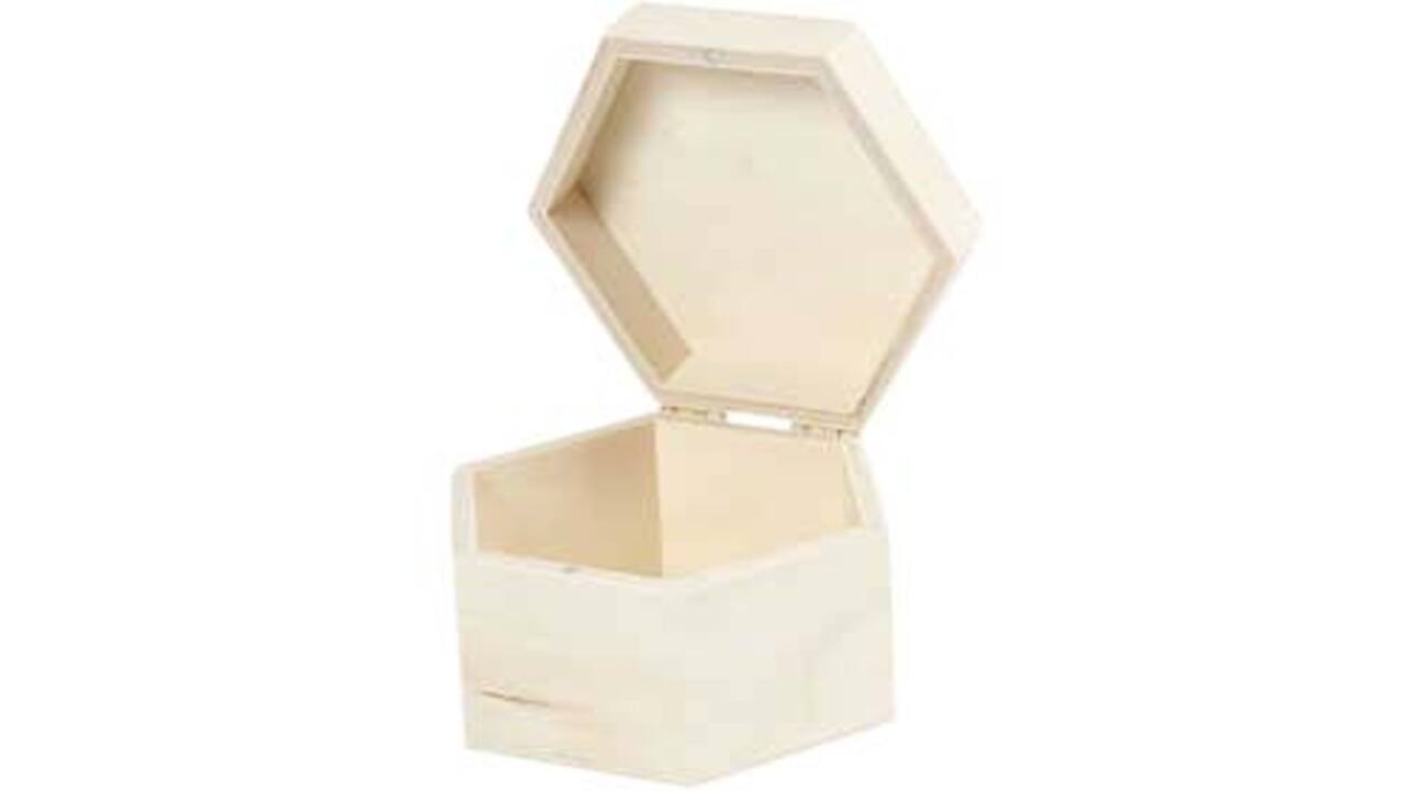 Kistje Creativ Company zeshoek 12x7cm triplex