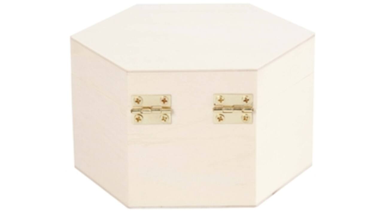 Kistje Creativ Company zeshoek 12x7cm triplex