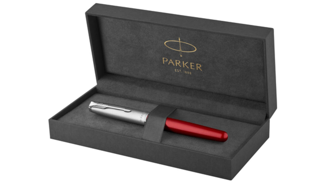 Rollerpen Parker Sonnet Sand Blasted Metal & Red Lacquer F