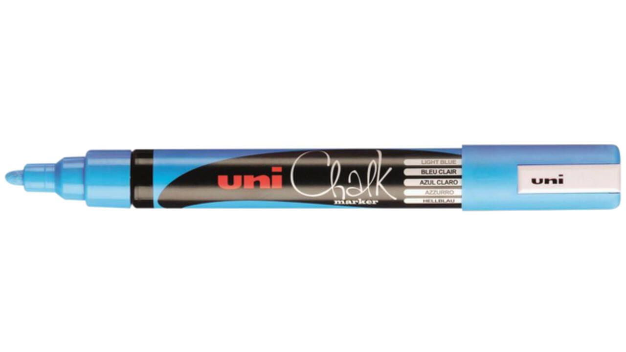 Krijtstift Uni-ball chalk rond 1.8-2.5mm lichtblauw