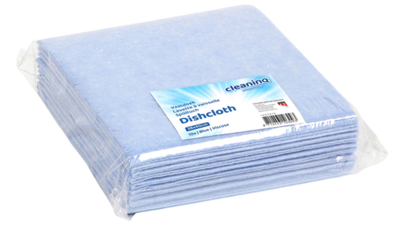 Werkdoek Cleaninq viscose 38x40cm blauw 10 stuks