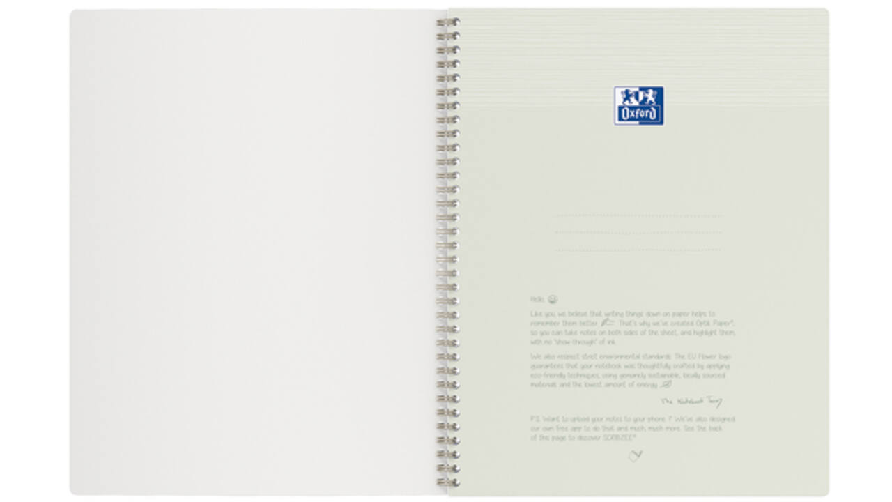 Spiraalblok Oxford Origin A4+ ruit 5x5mm 140 pagina's 80gr zwart