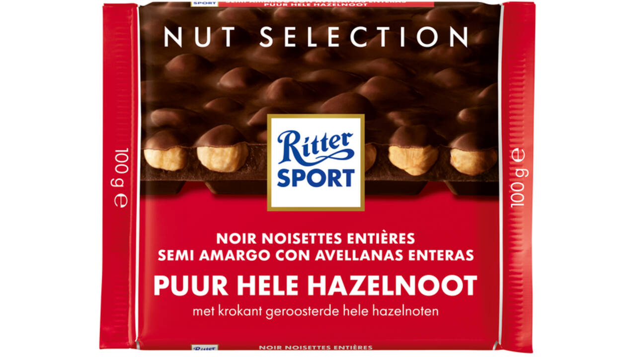 Chocolade Ritter Sport puur-hele hazelnoot 100gr