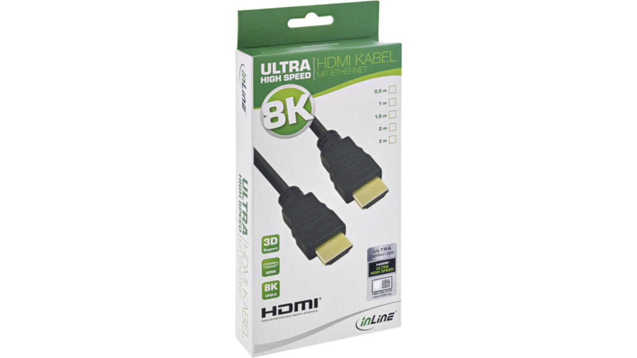 Kabel inLine HDMI ETH8K M/M 2 meter zwart