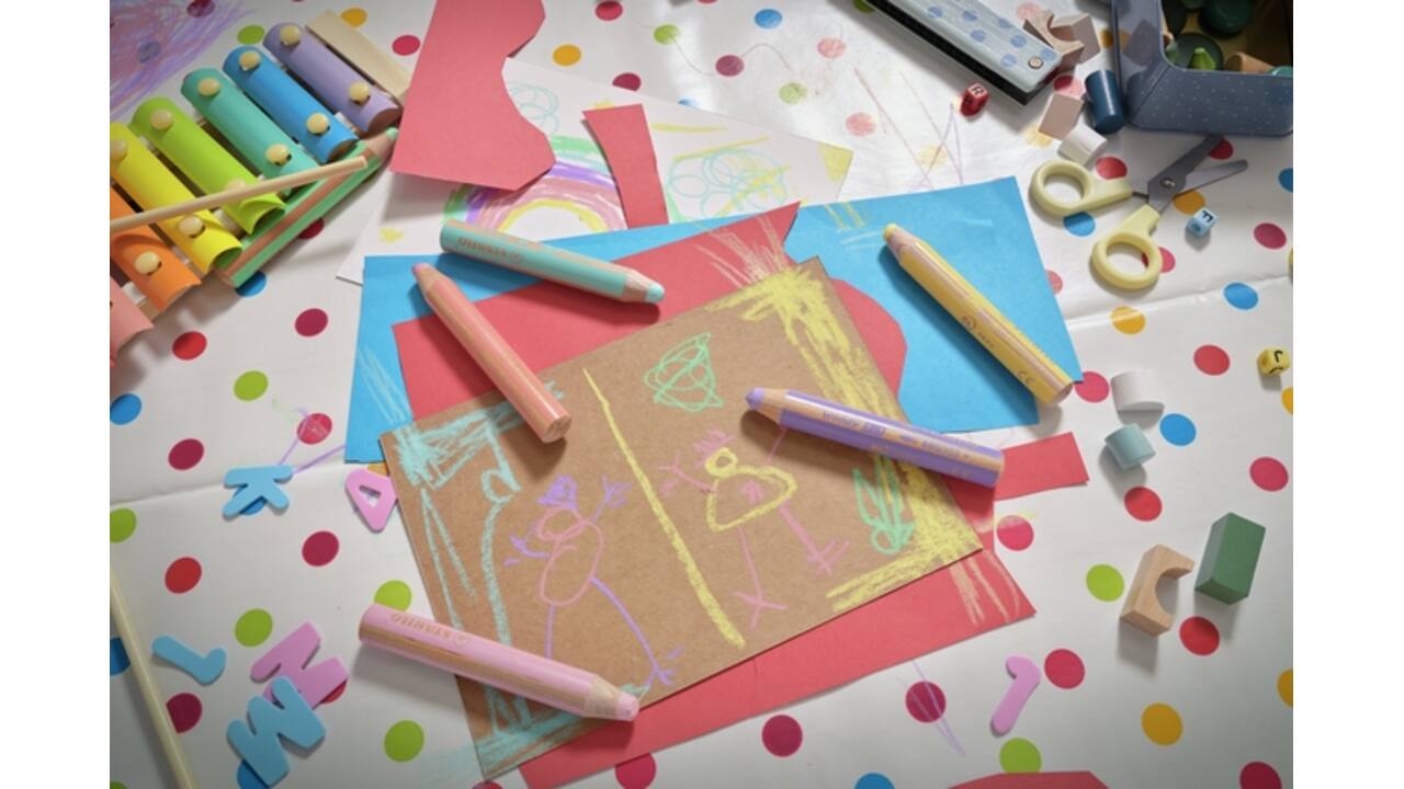 Kleurpotloden STABILO 880 woody inclusief puntenslijper pastel assorti etui à 6 stuks