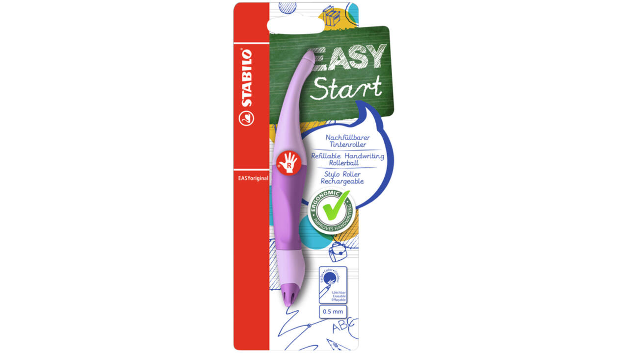 Rollerpen STABILO Easyoriginal rechts medium pa lila blush blister