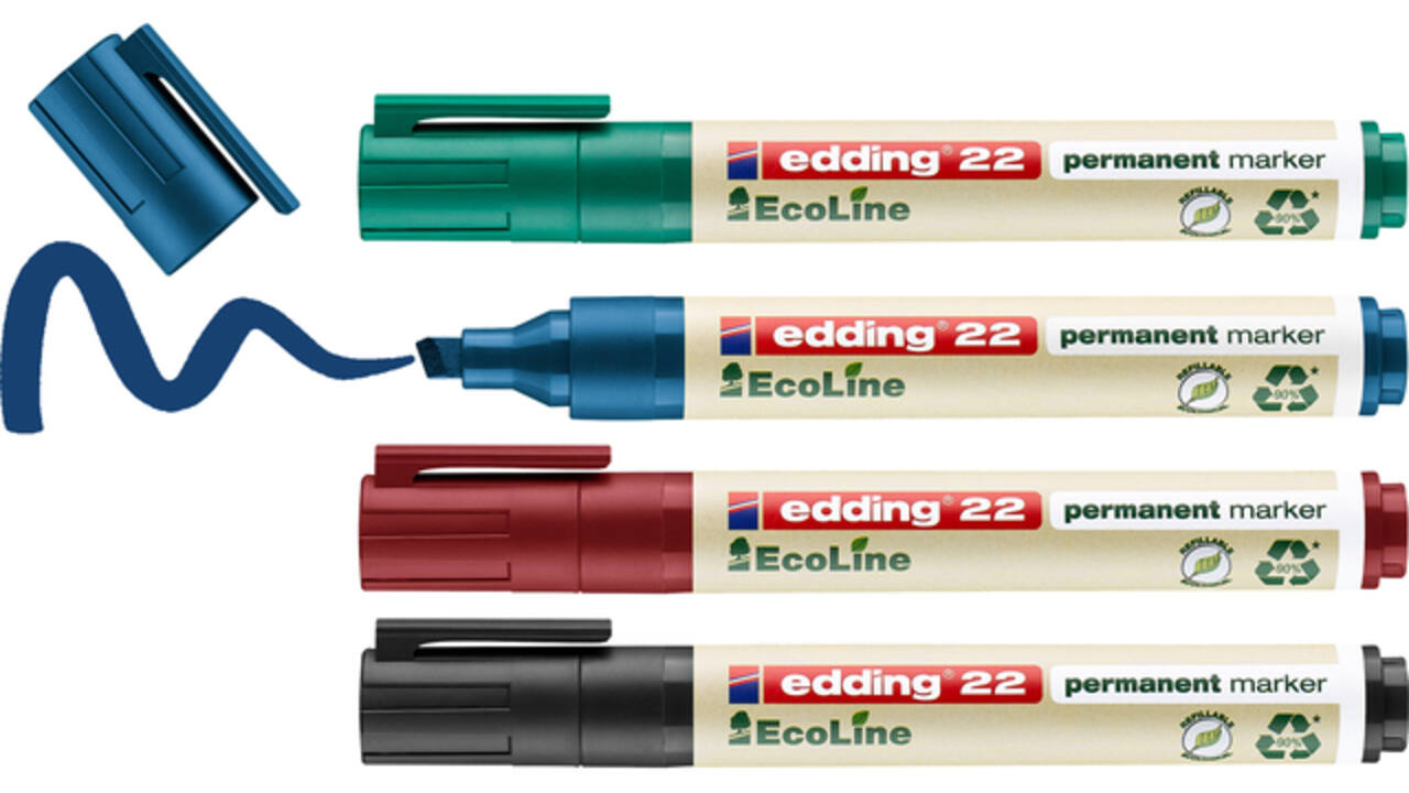 Viltstift edding 22 Ecoline schuin assorti set à 4 stuks
