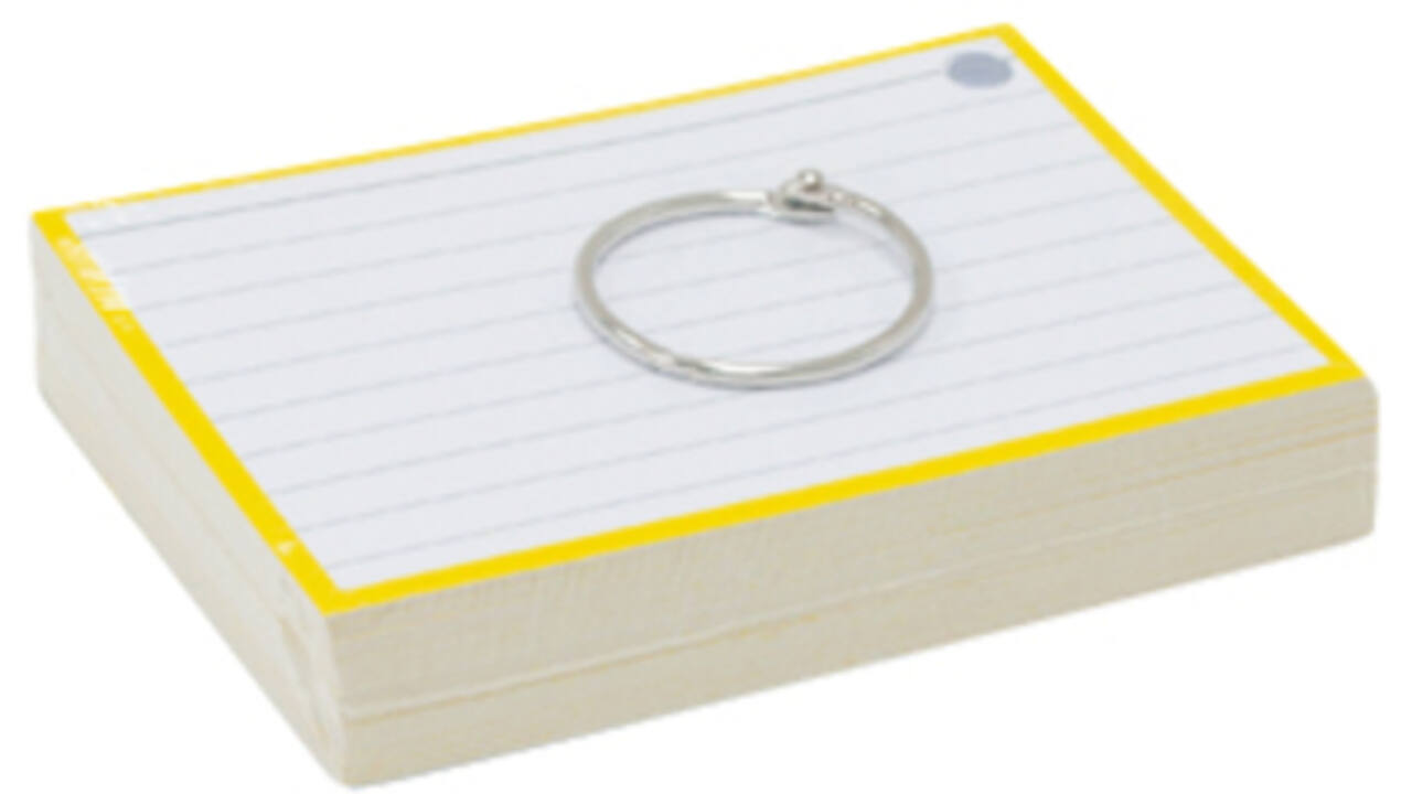 Flashcards A7 Geel incl. clipring