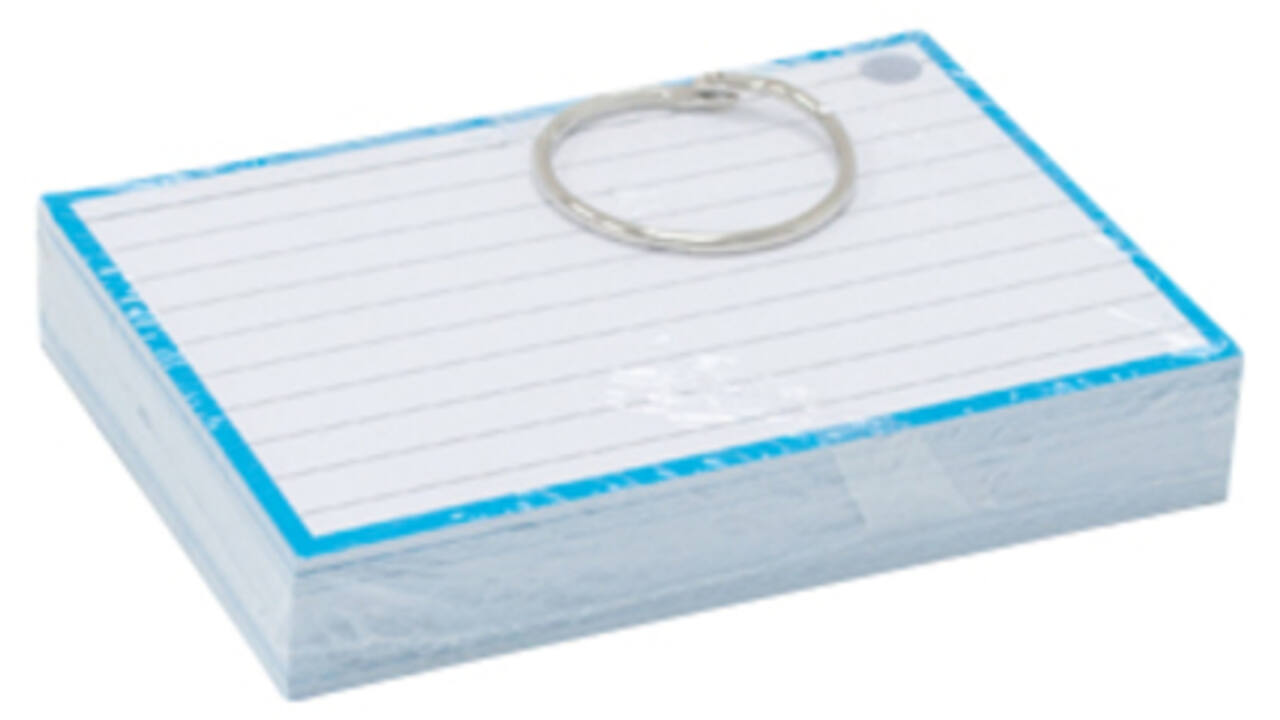 Flashcards A7 Blauw incl. clipring
