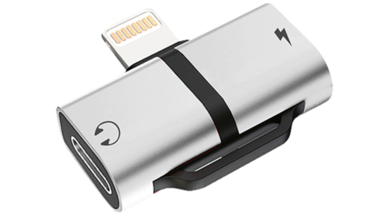 Adapter Lightning naar 2 x Lightning grijs