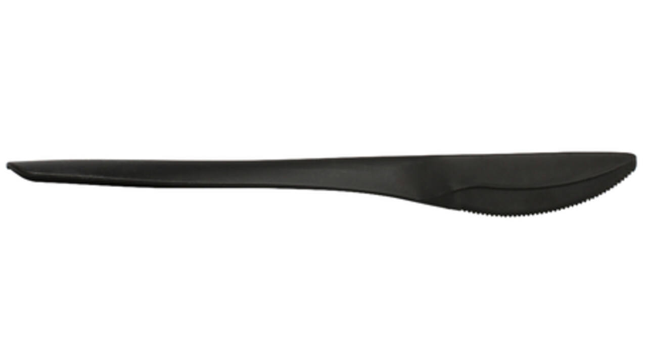 Mes IEZZY herbruikbaar CPLA 190mm 50 stuks zwart