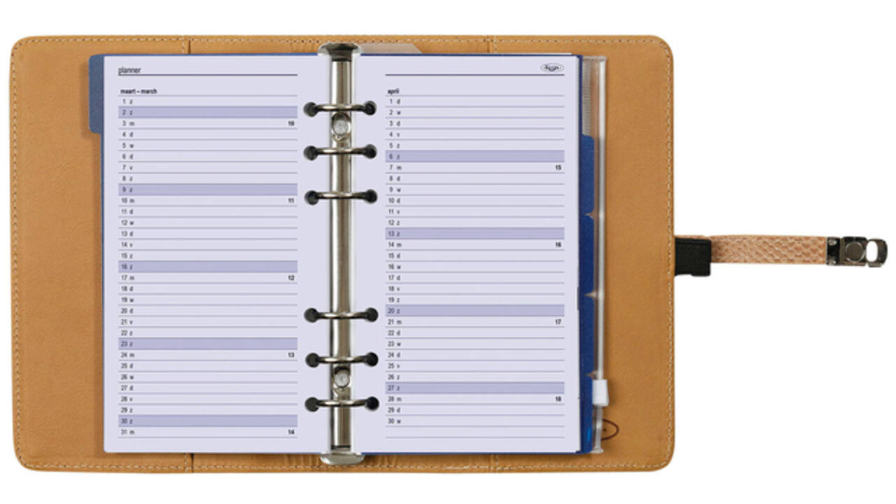 Organizer Kalpa Personal inclusief agenda 2025-2026 7dagen/2pagina's slangenprint bruin