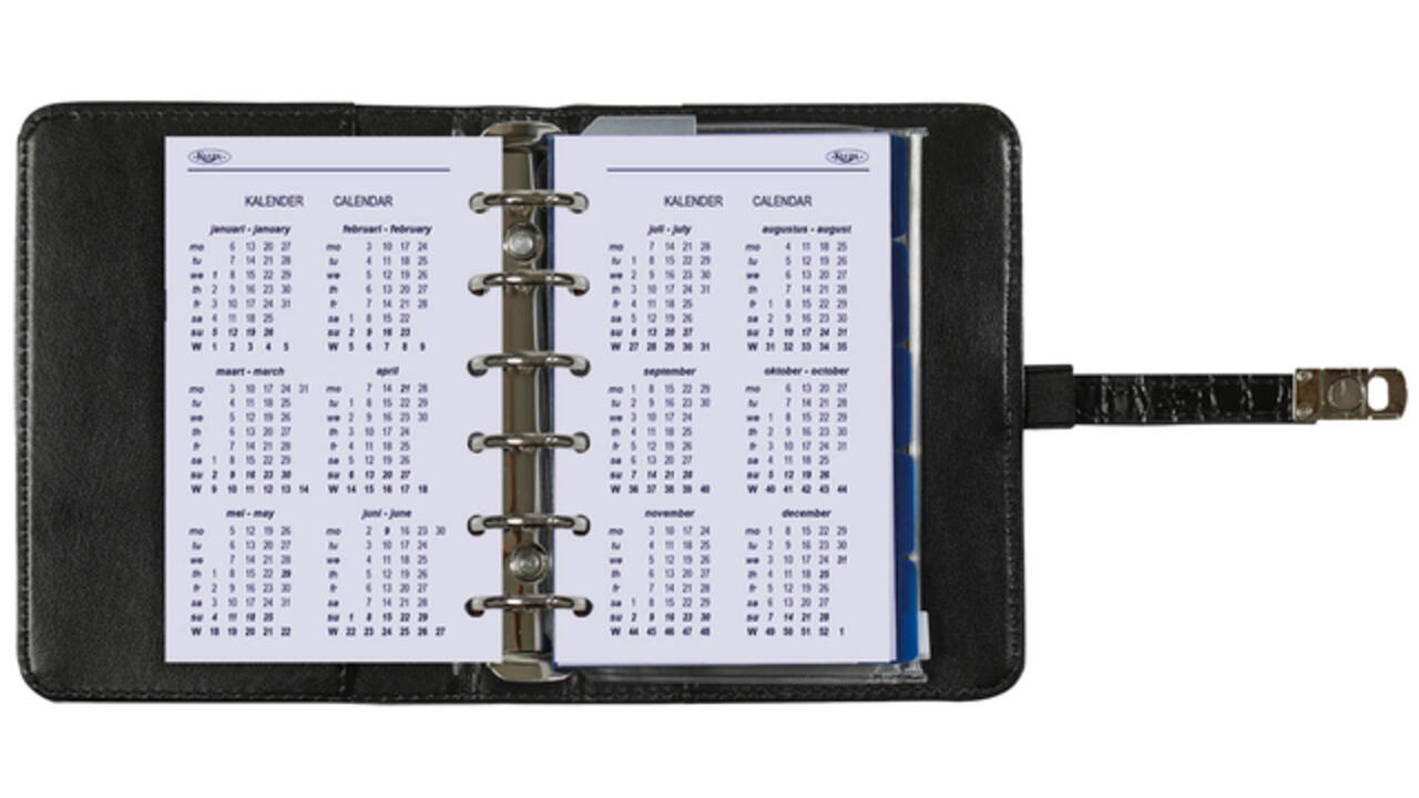 Organizer Kalpa Pocket inclusief agenda 2025-2026 7dagen/2pagina's croco zwart