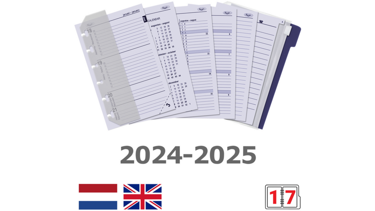 Organizer Kalpa Pocket inclusief agenda 2024-2025 7dagen/2pagina's slangenprint bruin
