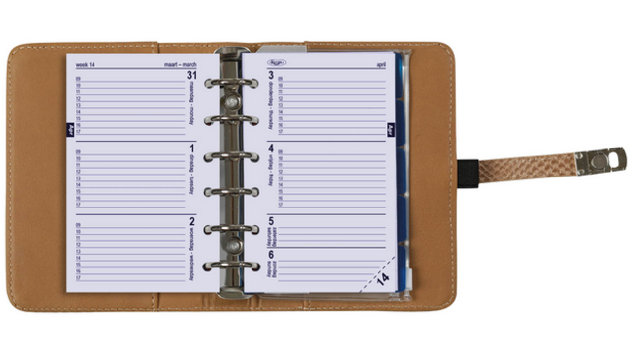 Organizer Kalpa Pocket inclusief agenda 2024-2025 7dagen/2pagina's slangenprint bruin