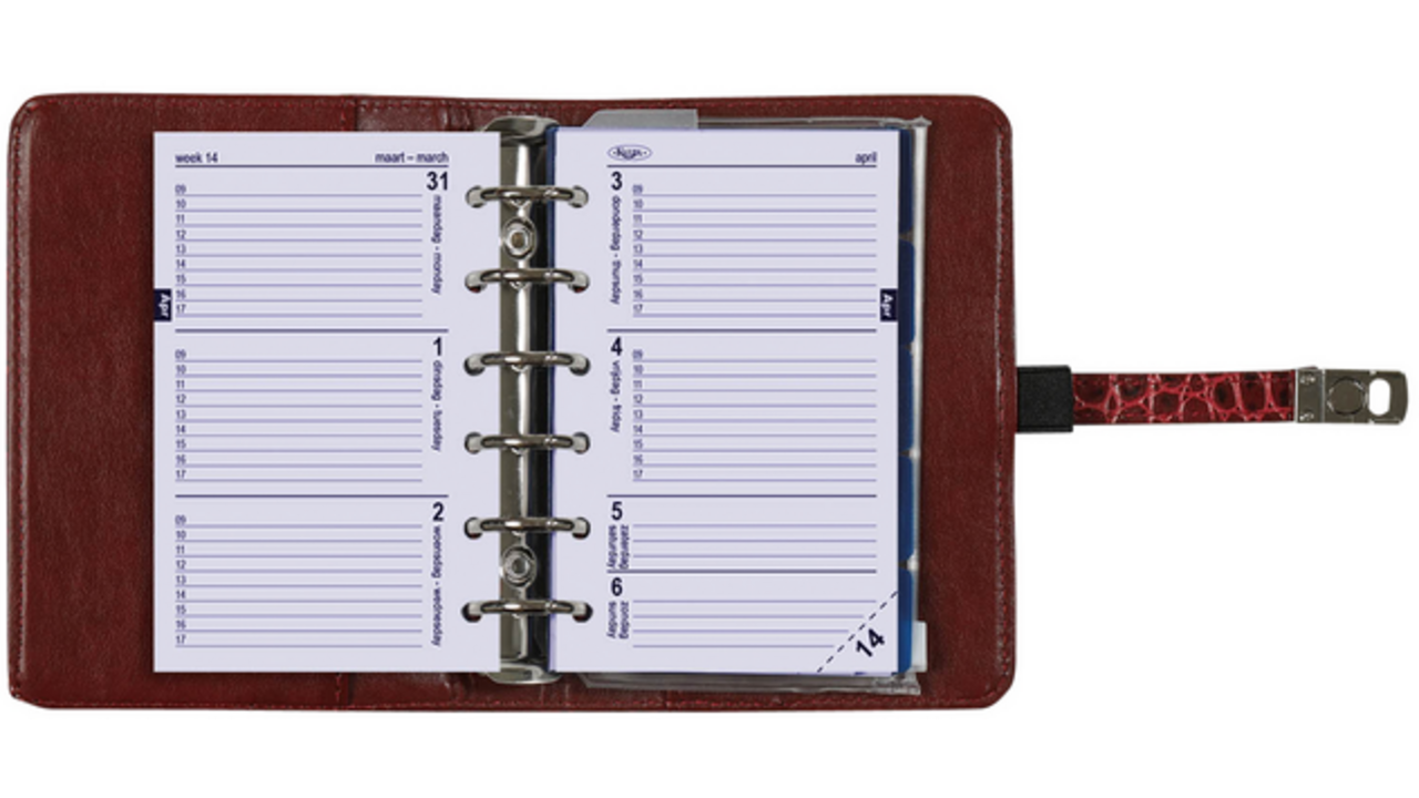 Organizer Kalpa Pocket inclusief agenda 2024-2025 7dagen/2pagina's croco mulberry