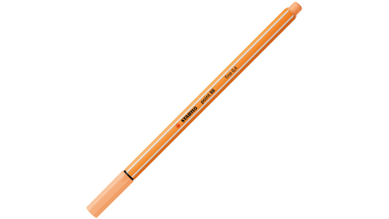 Fineliner STABILO point 88/25 fijn pastel oranje