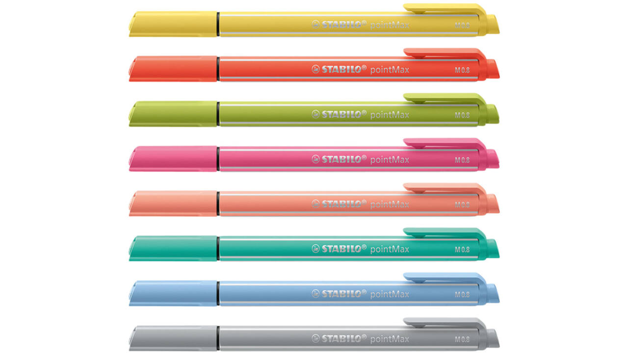 Viltstift STABILO pointMax 488/8 medium assorti pastel etui à 8 stuks