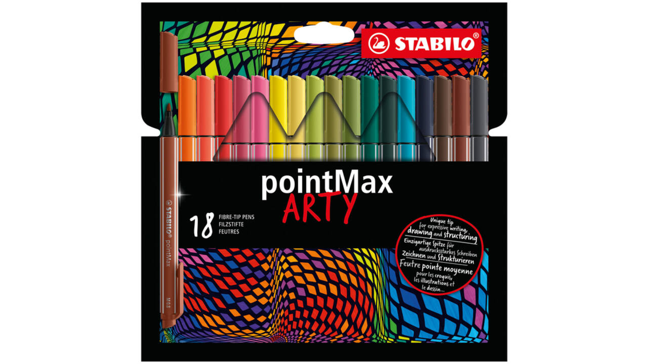 Viltstift STABILO pointMax 488/18 Arty medium assorti etui à 18 stuks