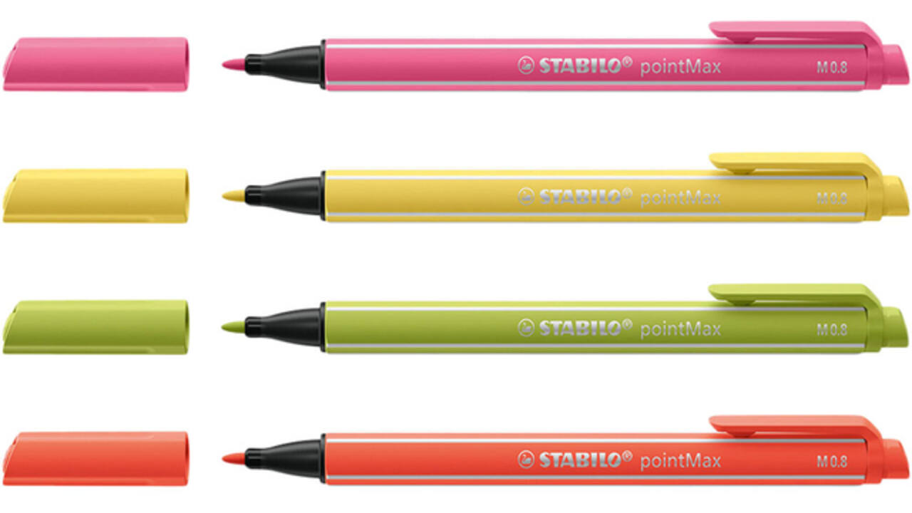 Viltstift STABILO pointMax 488/4 medium assorti pastel etui à 4 stuks