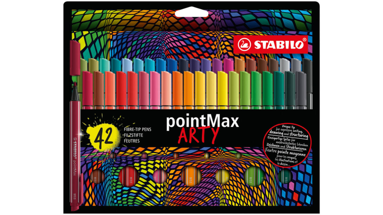 Viltstift STABILO pointMax 488/42 Arty medium assorti etui à 42 stuks