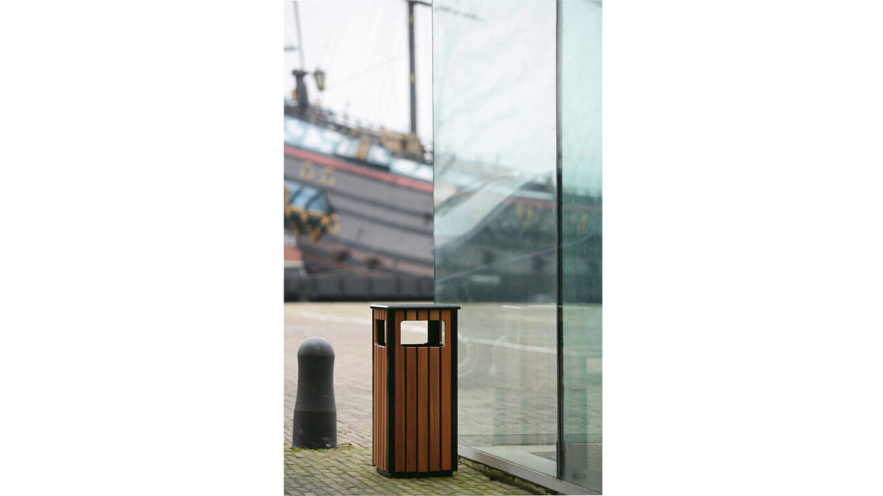 Afvalbak Vepa Bins voor buiten 36l zwart/houtlook